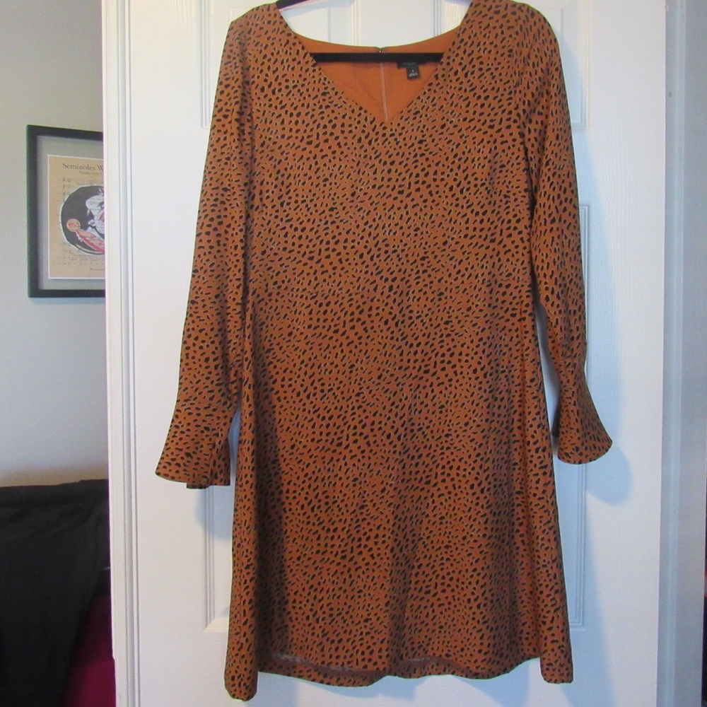 Ann Taylor Brown Long Sleeve Dress